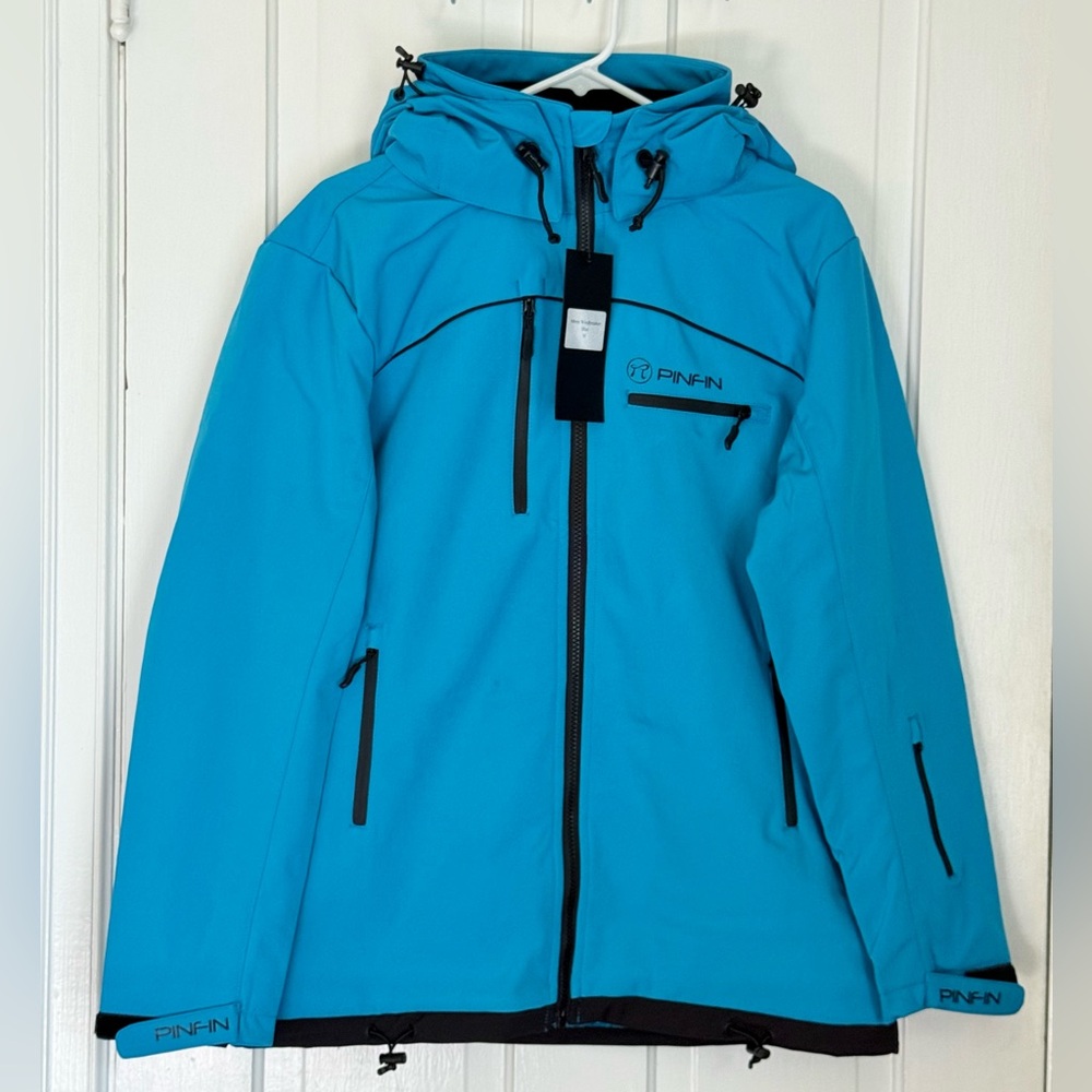 NWT PinFin Alpha Series Mens Windbreaker Jacket Outdoor Blue Size Medium